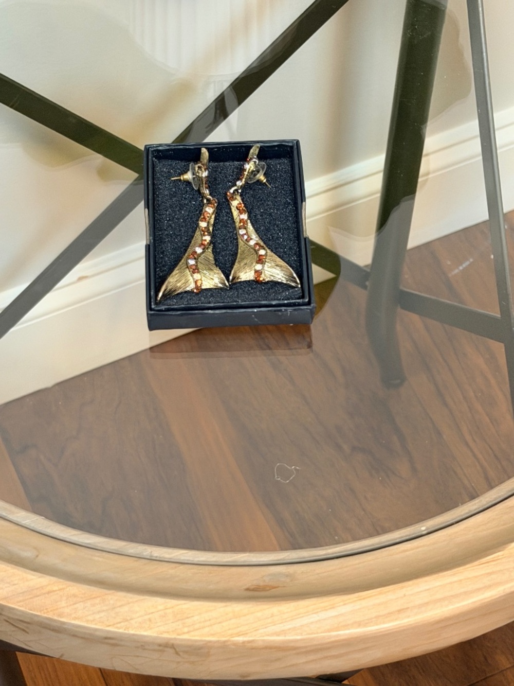 Gold Rhinestone Statement Earrings